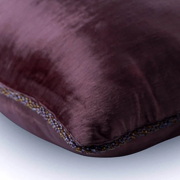 Couch Cushion Cover Purple 16"x16", Bed Decor Velvet Fabric - Plum Shimmer
