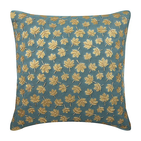 Decorative Sofa Cushion Case Blue 16"x16", Bed Decor Denim Fabric - Maple Gold