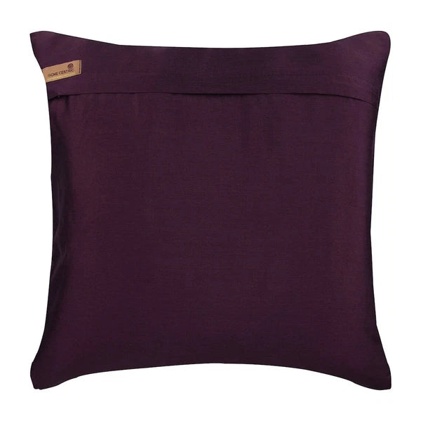 Square Sofa Cushion Cover Purple 16"x16", Bed Decor Silk Floral - Gold Tulips
