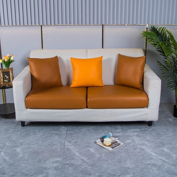 1 2 3 Seater Stretch Sofa Cushion Covers PU Leather Waterproof Couch Seat Cover