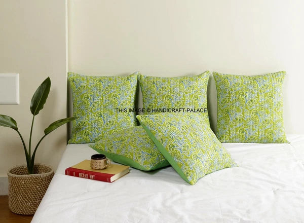 Indian Handmade Kantha Cotton Cushion Cover Bed Pillow Cases Sofa Throw-16"