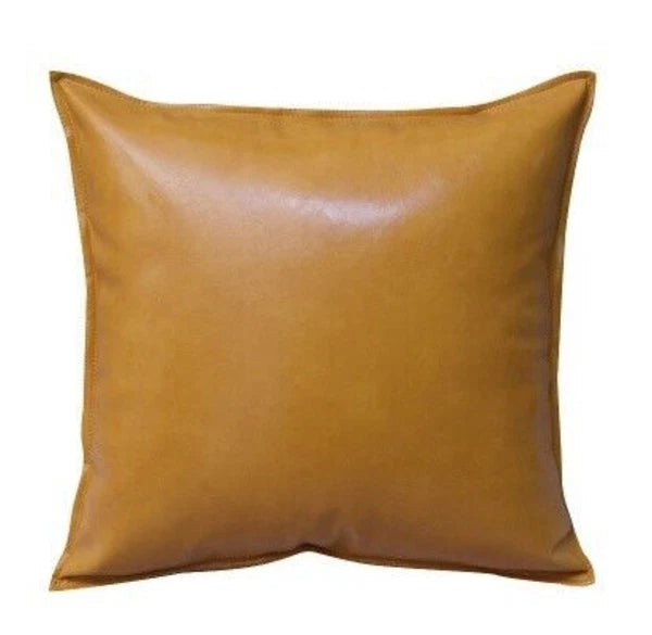 Faux Leather Throw Pillow Case Square Luxury Cushion Covers Bar Sofa Home Decor