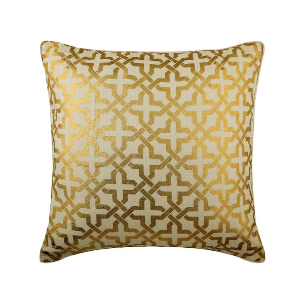 Sofa Pillow Case Gold 16"x16", Bed Decor Faux Suede Fabric - Gold Shine