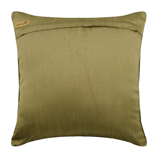 Sofa Cushion Cover Beige 16"x16", Bed Decor Silk Fabric - Parched Earth