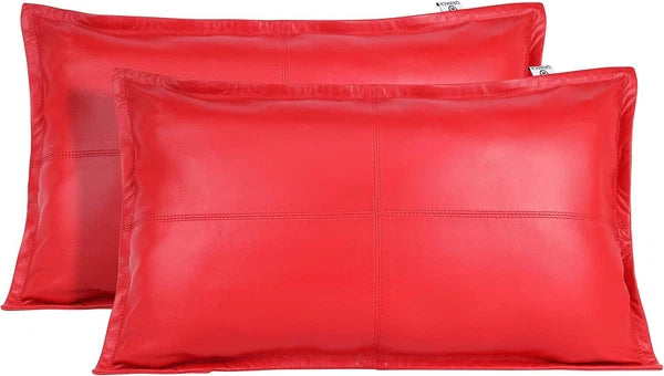 Luxury rectangular Leather Red Box Pillow Cover For Sofa Cushion Case & Home