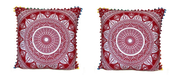 Set Of 2 Cotton Cushion Cover Mandala Couch Pillow Cases Home Decorative Pillows
