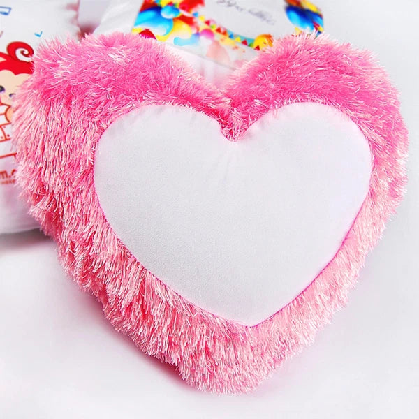 White Sublimation Fluffy Plush Throw Pillow Case Shaggy Soft Sofa Cushion Cover
