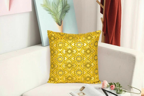 Throw Pillow Cover Home Decor Sofa Waist Yellow Cushion Cover Case 18x18" 16x16"