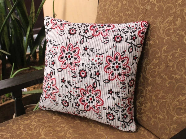 Pair Set Quilted Pillow Cover Case Couch Floral Cushion Cover Home Decorative