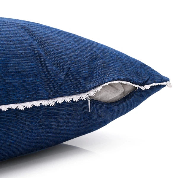 Cushion Cover Home Sofa Decor Cotton Throw Pillow Case Covers Solid with Lace S5