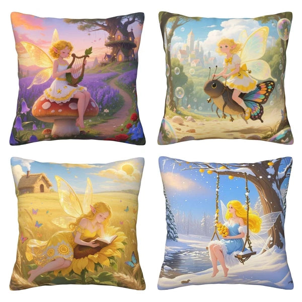 Set of 4 Sofa Throw Pillow Cover Couch Bed Cushion Cover Gift Dreamlike Decor