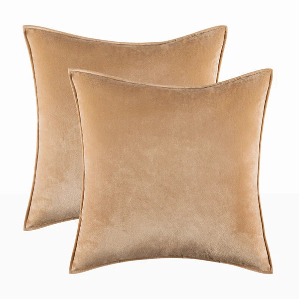 New 18" 20" 24" Velvet Piped Solid Cushion Cover Pillow Case Home Sofa Bed Decor