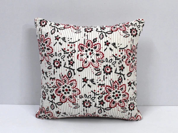 Pair Set Quilted Pillow Cover Case Couch Floral Cushion Cover Home Decorative