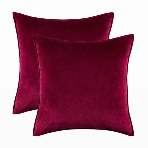 New 18" 20" 24" Velvet Piped Solid Cushion Cover Pillow Case Home Sofa Bed Decor