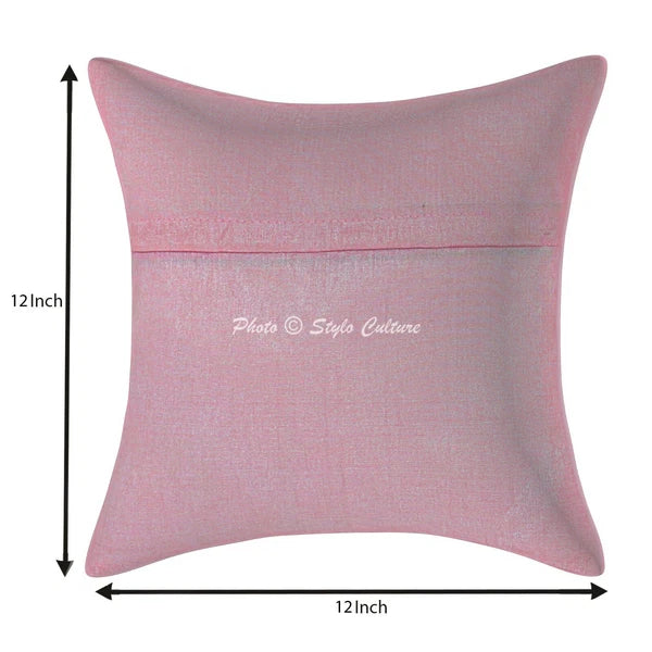 Indian Sofa Cushion Cover Handmade Brocade Silk Pillow Case Cover Throw 12 X 12"