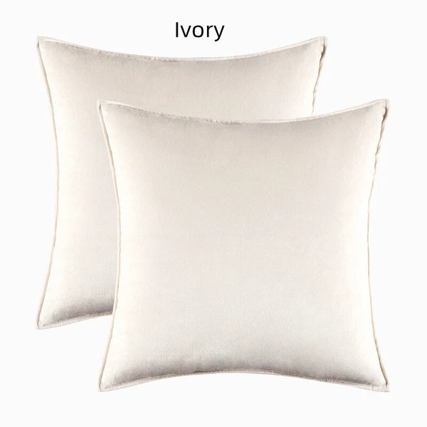 New 18" 20" 24" Velvet Piped Solid Cushion Cover Pillow Case Home Sofa Bed Decor