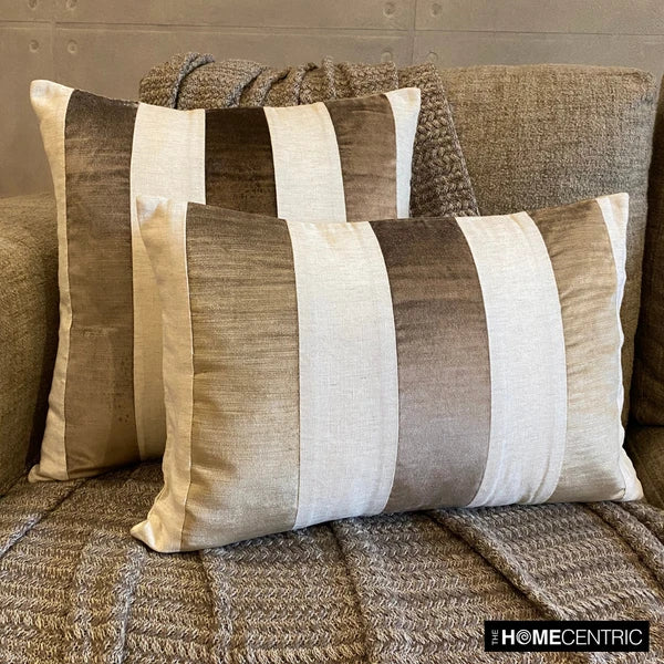 Square Couch Pillow Cover Brown 16"x16", Bed Decor velvet - Velvet Band Choco