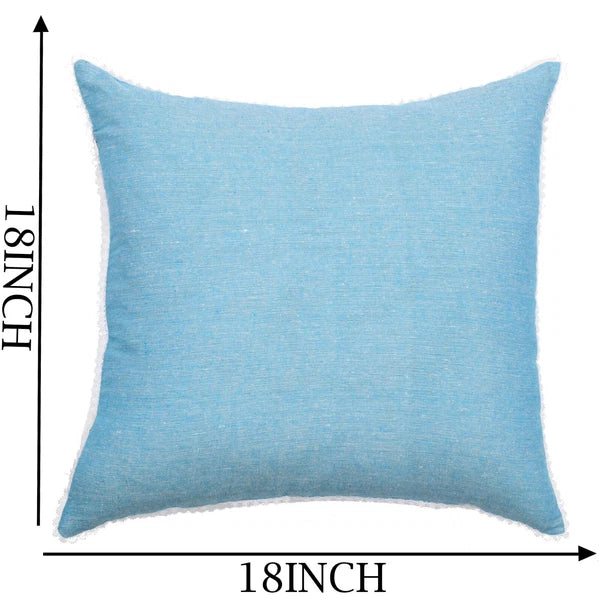 Cushion Cover Home Sofa Decor Cotton Throw Pillow Case Covers Solid with Lace S5