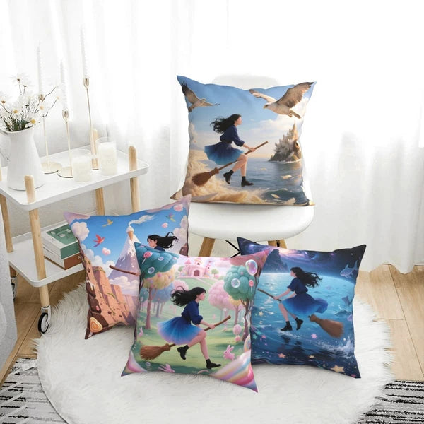 Set of 4 Sofa Throw Pillow Cover Couch Bed Cushion Cover Gift Dreamlike Decor