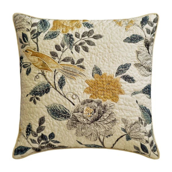 Square Couch Cushion Cover Ivory 16"x16", Bed Decor Linen - Shabby Chic Love