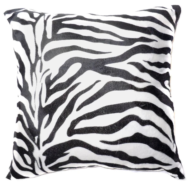Ff04a Faux Fur Black White Zebra Skin Print Cushion Cover/Pillow Case*Custom Siz