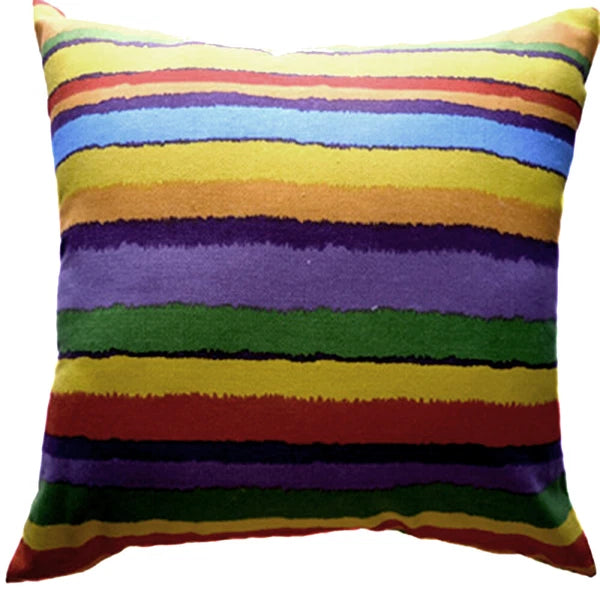 Tailor Made*COVER*Rainbow Strip Cotton Canvas Pillow Cushion Case Floor sofa*Ak3